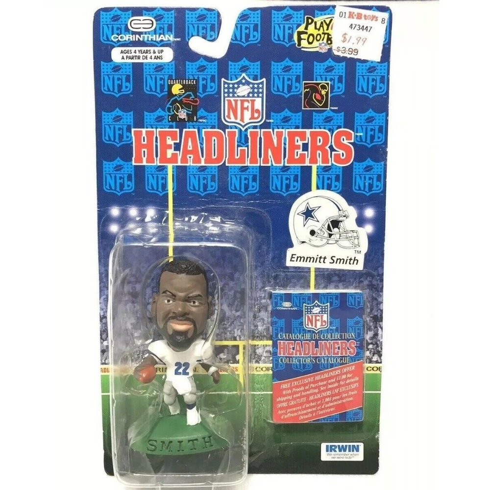 1996 NFL Headliners EMMITT SMITH HOF Dallas Cowboys Action Figure Statue NIP NOS